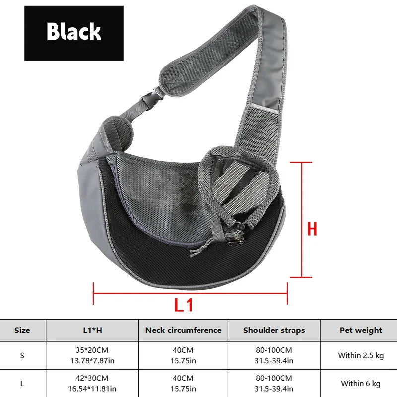 Hands-Free Pet Sling Carrier – Breathable Mesh for Small Dogs and Cats