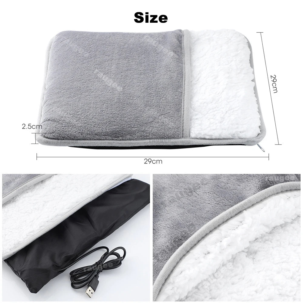 Electric Foot Warmer – Soft Flannel Heated Foot Mat, USB Powered