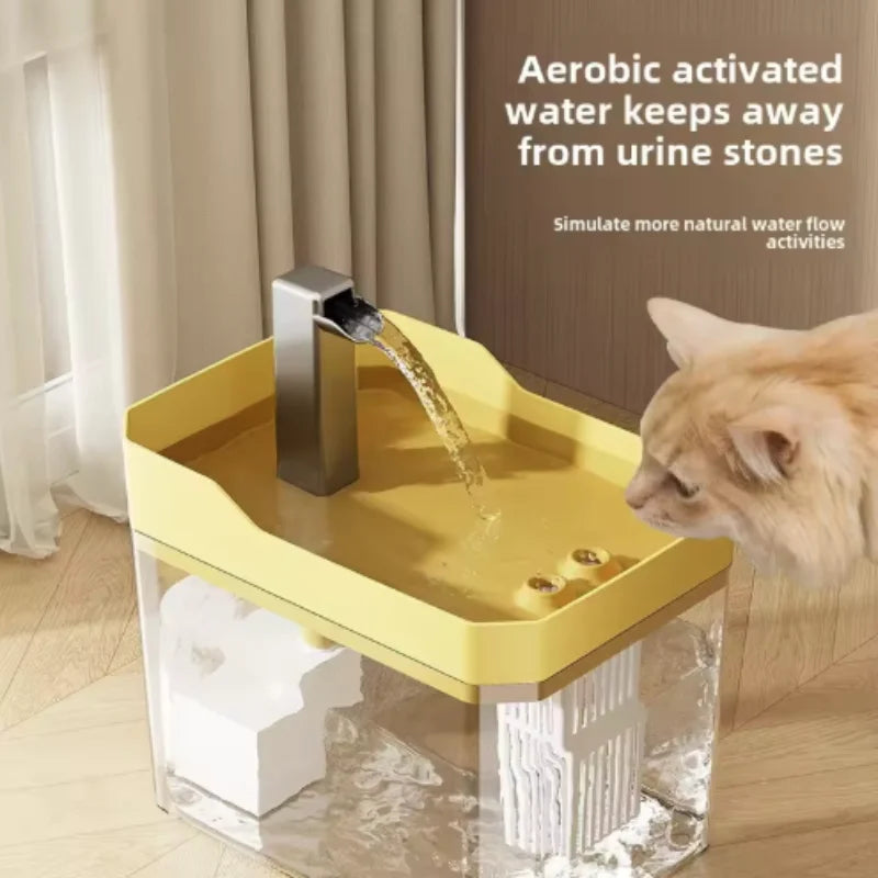 Cat Water Fountain – 1.5L Clear Tank with Filter, USB-C Powered
