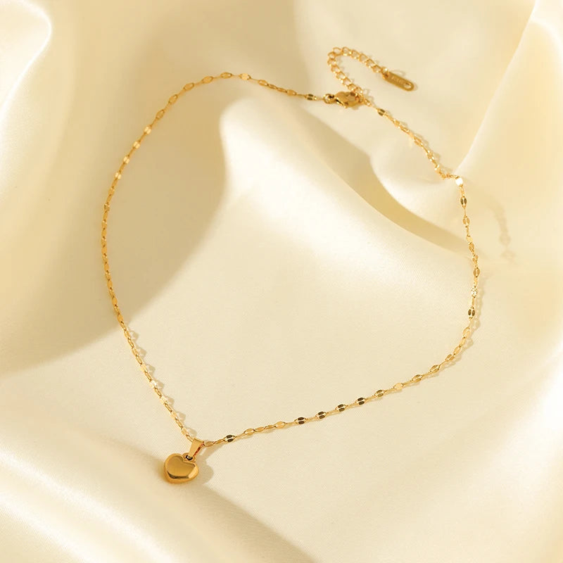 Gold Heart Jewelry Set – Necklace, Bracelet & Earrings Gift for Her