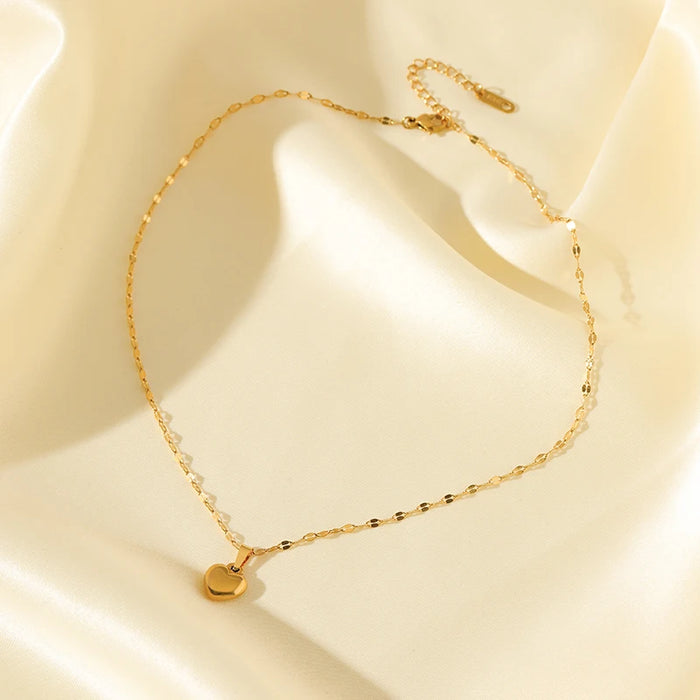Gold Heart Jewelry Set – Necklace, Bracelet & Earrings Gift for Her