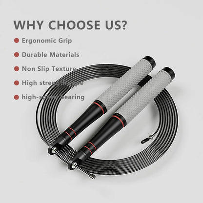 Speed Jump Rope, Heavy-Duty Adjustable Rope, Lightweight Design, Smooth Ball Bearing Rotation, Suitable for CrossFit Training