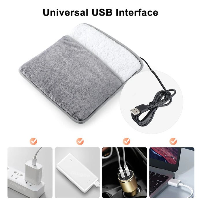 Electric Foot Warmer – Soft Flannel Heated Foot Mat, USB Powered