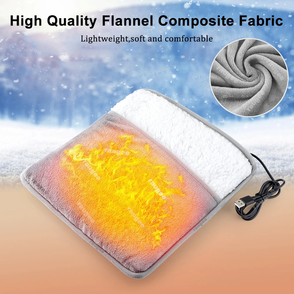 Electric Foot Warmer – Soft Flannel Heated Foot Mat, USB Powered