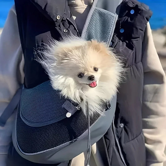 Hands-Free Pet Sling Carrier – Breathable Mesh for Small Dogs and Cats