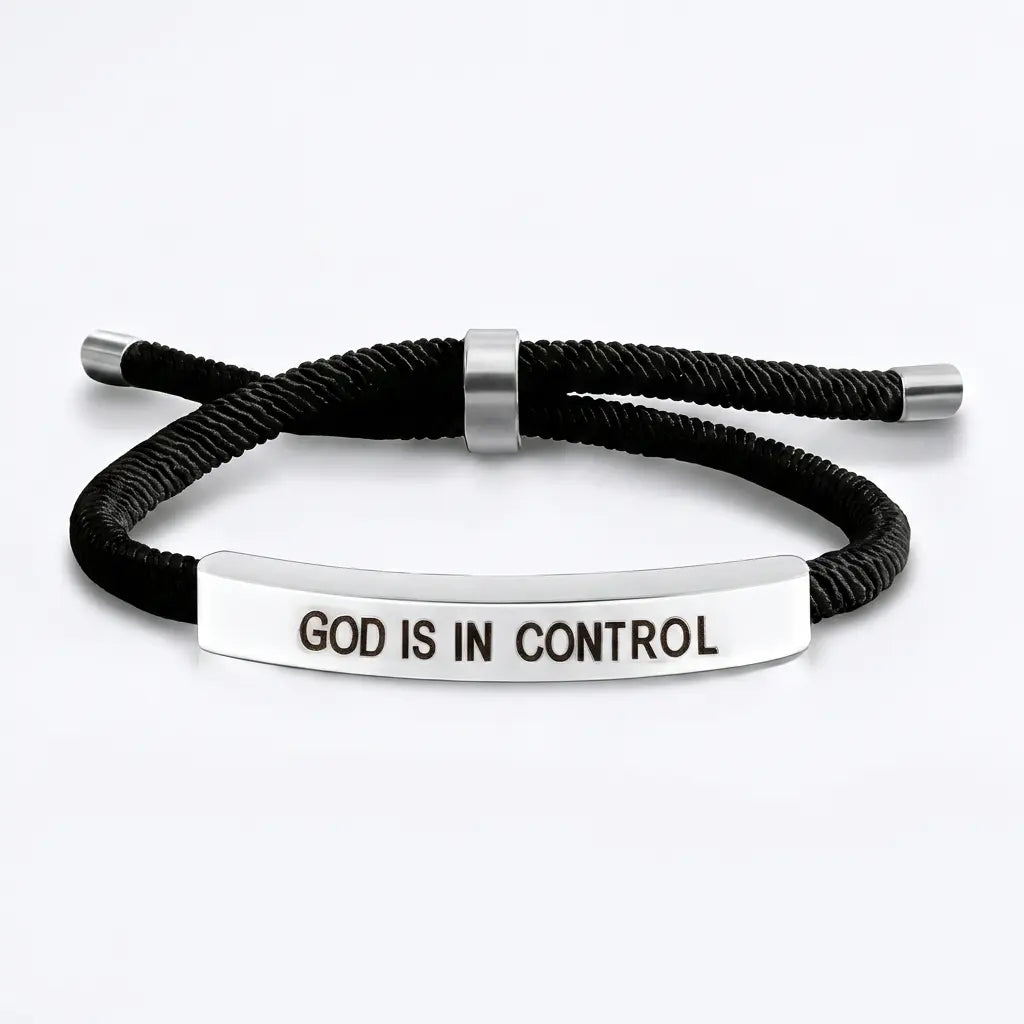 Faith and Peace God Is In Control braided affirmation bracelet