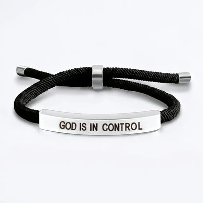 Faith and Peace God Is In Control braided affirmation bracelet