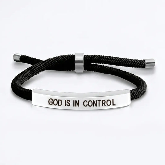 Faith and Peace God Is In Control braided affirmation bracelet