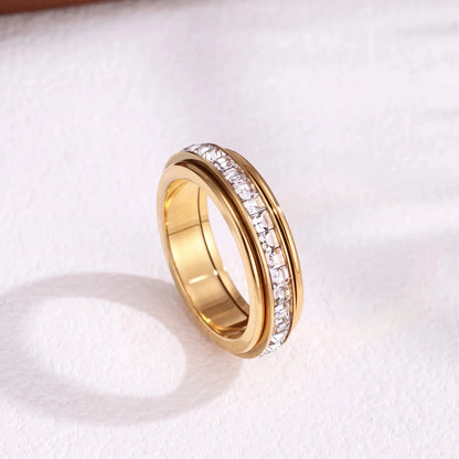 CalmSpin gold fidget spinner ring for anxiety and stress relief