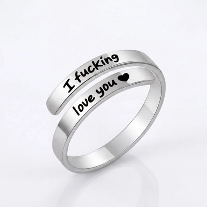 The Always With You Engraved Silver Spiral Ring for Couples