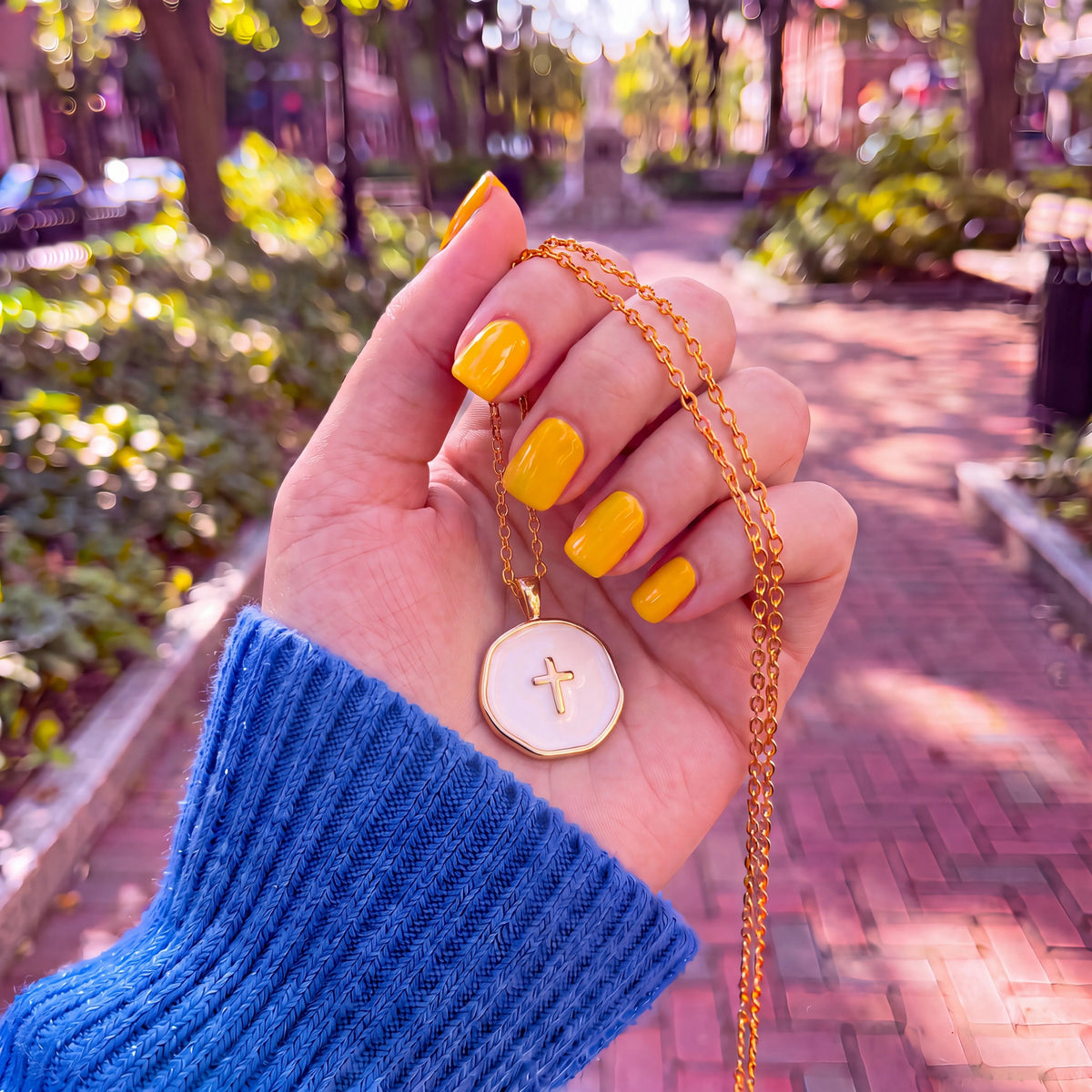 The Pastel Cross Charm Necklace Vivido