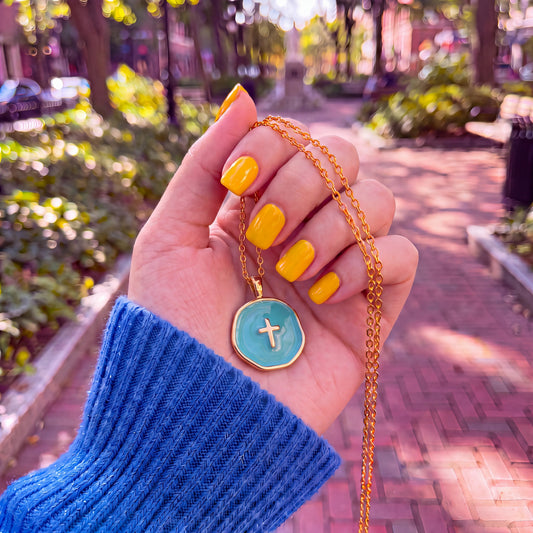 The Pastel Cross Charm Necklace Vivido