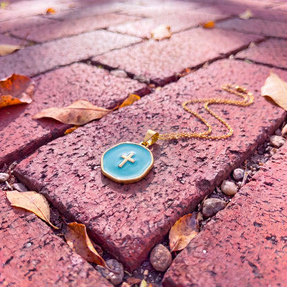 The Pastel Cross Charm Necklace Vivido