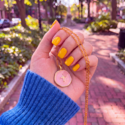 The Pastel Cross Charm Necklace Vivido