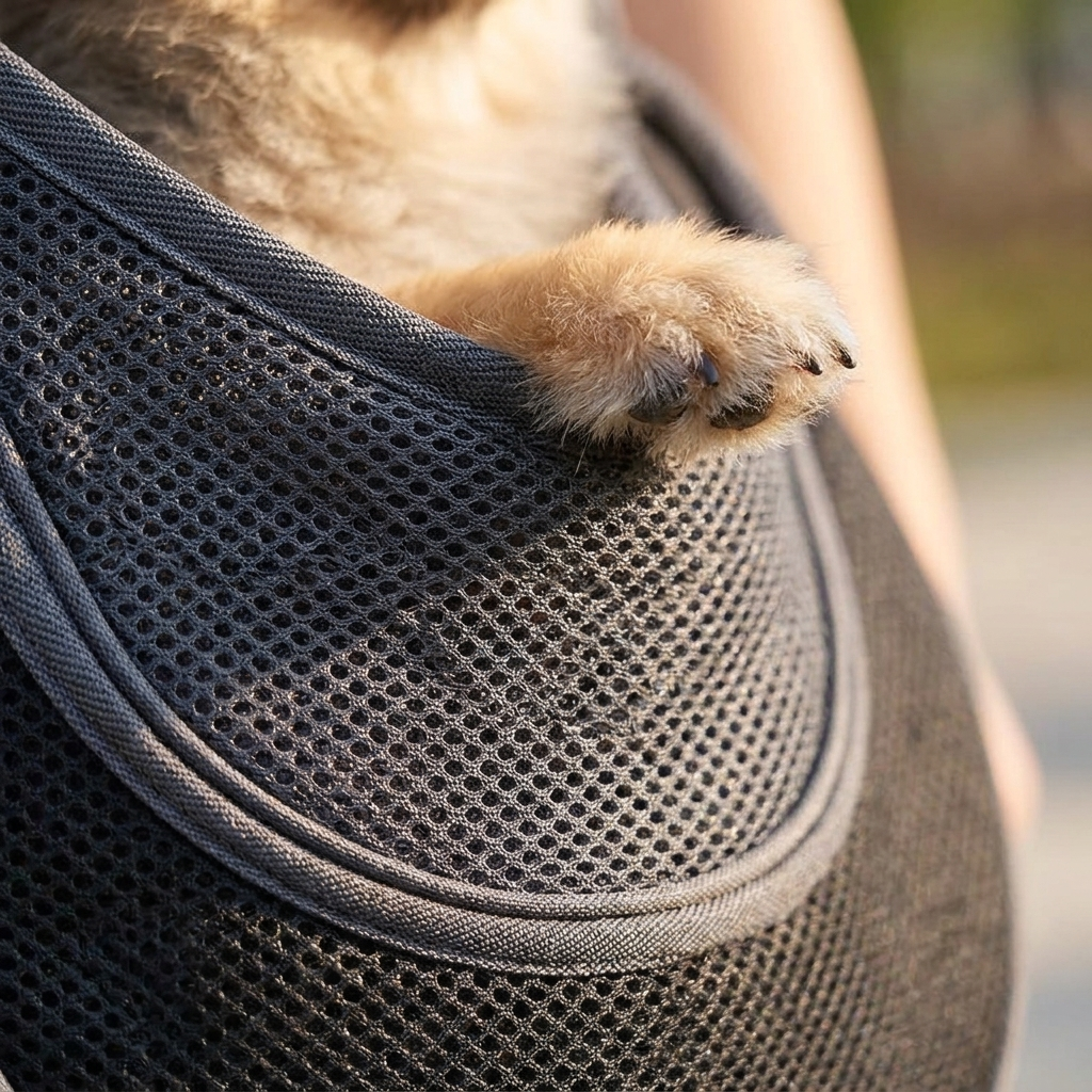 Hands-Free Pet Sling Carrier – Breathable Mesh for Small Dogs and Cats